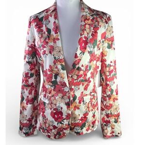 NWT. Liz Claiborne Pink and Cream Floral‎ Blazer
